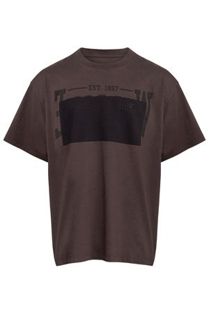 Brown graphic-print cotton t-shirt MM6 MAISON MARGIELA | SH0GC0053M20050143